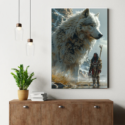 Snow Wolf Guardian Canvas