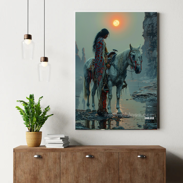 Reflections of the Crimson Horizon Canvas