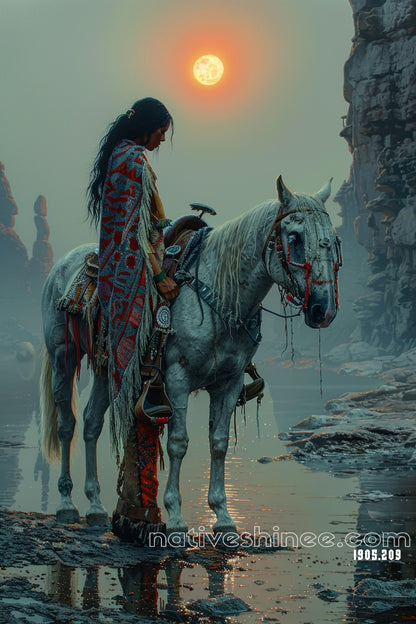 Reflections of the Crimson Horizon Canvas