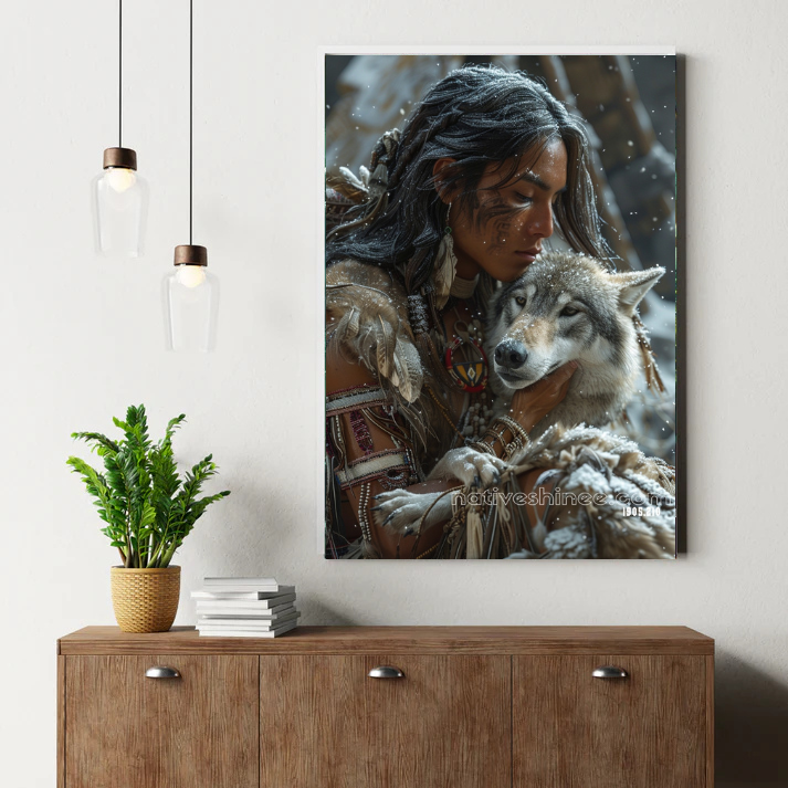 Embrace of the Winter Wolf Canvas