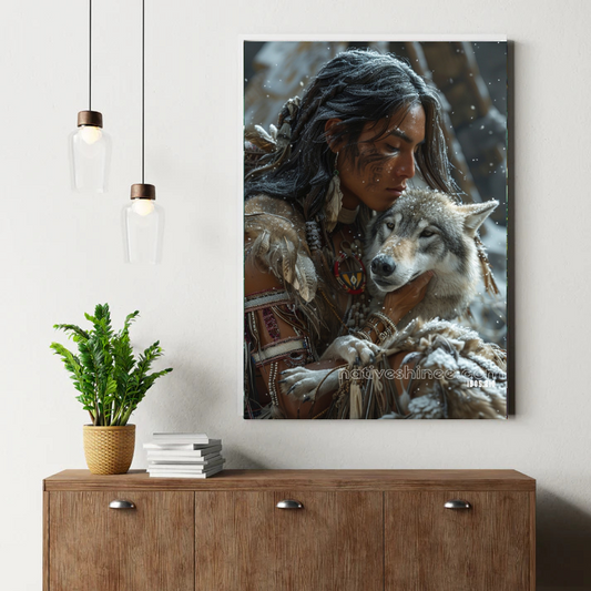 Embrace of the Winter Wolf Canvas