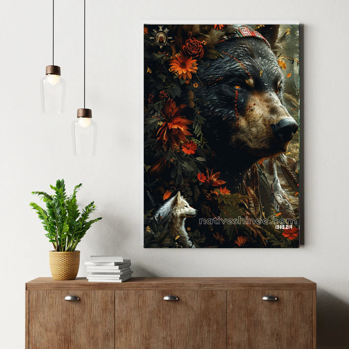 Enchanted Floral Bear Canvas