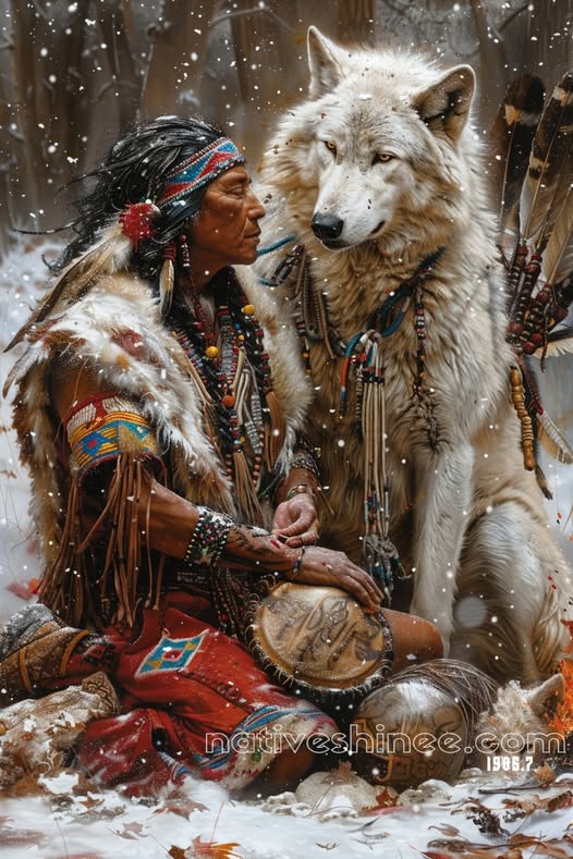 Snow Wolf Harmony Canvas