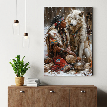Snow Wolf Harmony Canvas