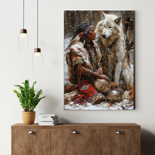 Snow Wolf Harmony Canvas
