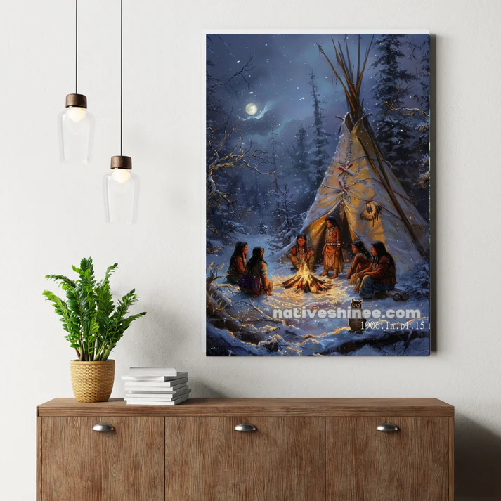 Winter Campfire Canvas