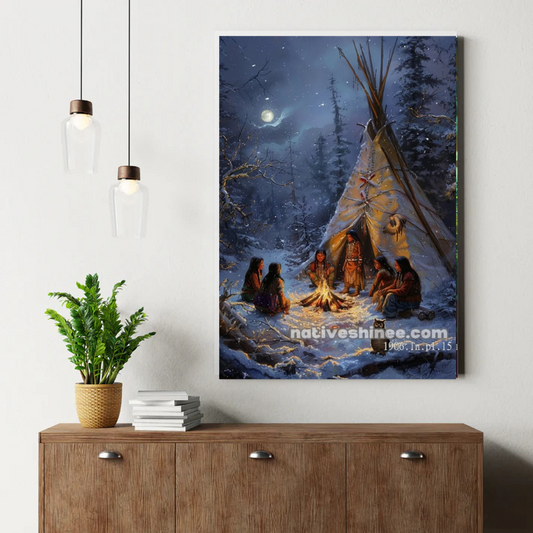 Winter Campfire Canvas