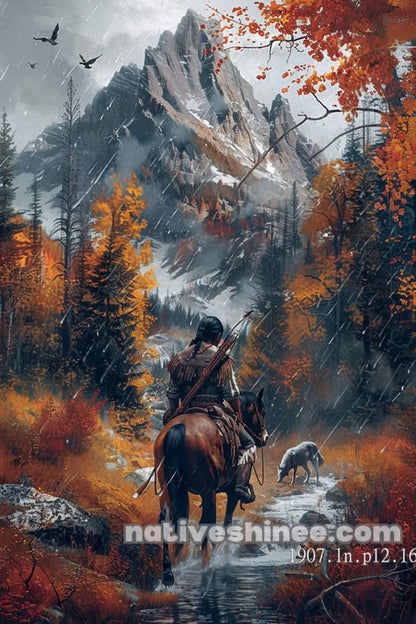 Autumn Ride Through the Mountains Canvas