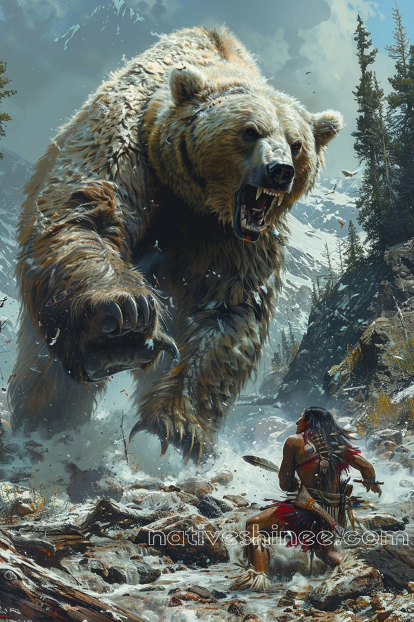The Spirit Bear Faces Its Challenger Native American Canvas – NativeShinee