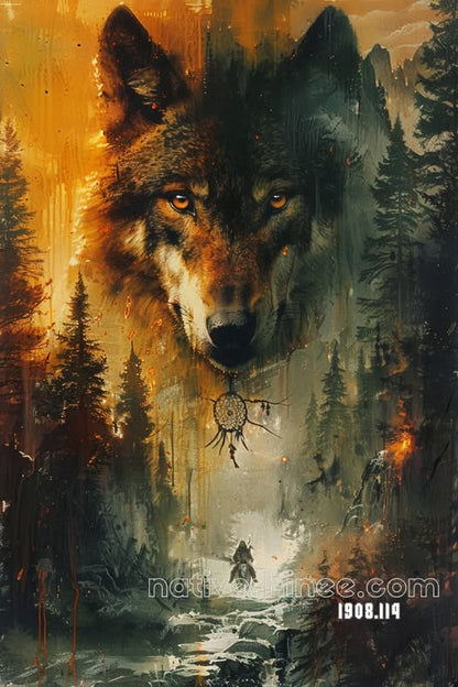 Eclipse of the Dream Wolf Canvas