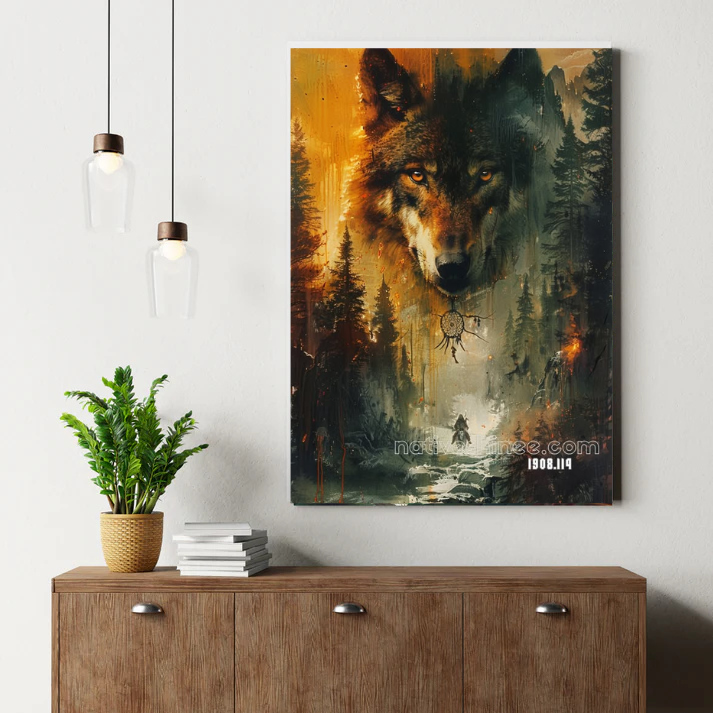 Eclipse of the Dream Wolf Canvas