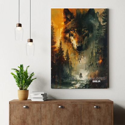 Eclipse of the Dream Wolf Canvas