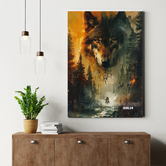 Eclipse of the Dream Wolf Canvas