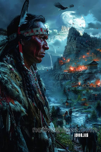 Eclipse Over the Ember Citadel Canvas