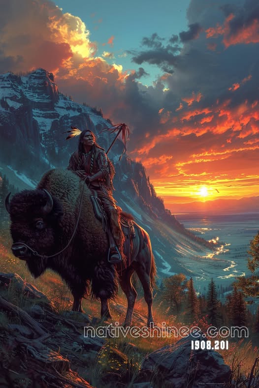 The Rider and the Buffalo Canvas