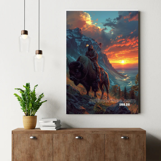 The Rider and the Buffalo Canvas