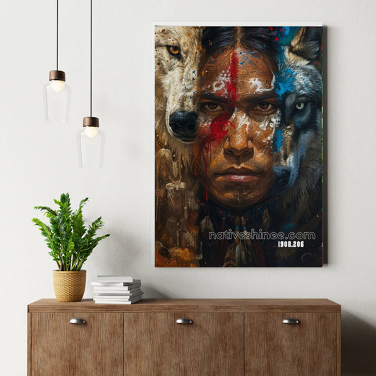 Spirit of the Two Wolves Canvas