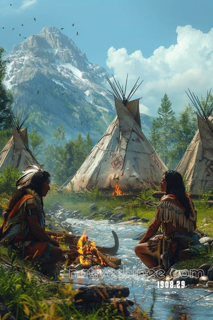 Camp by the Mountain Canvas