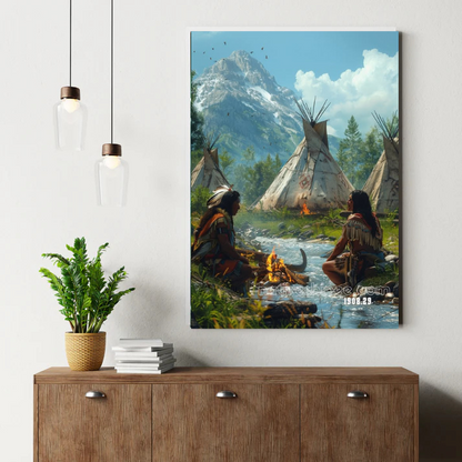 Camp by the Mountain Canvas