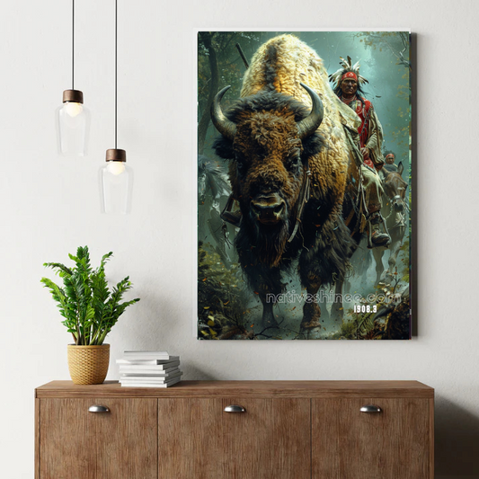 Buffalo Rider’s Charge Canvas
