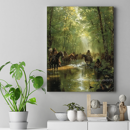 Journey Through the Whispering Woods Native American Canvas