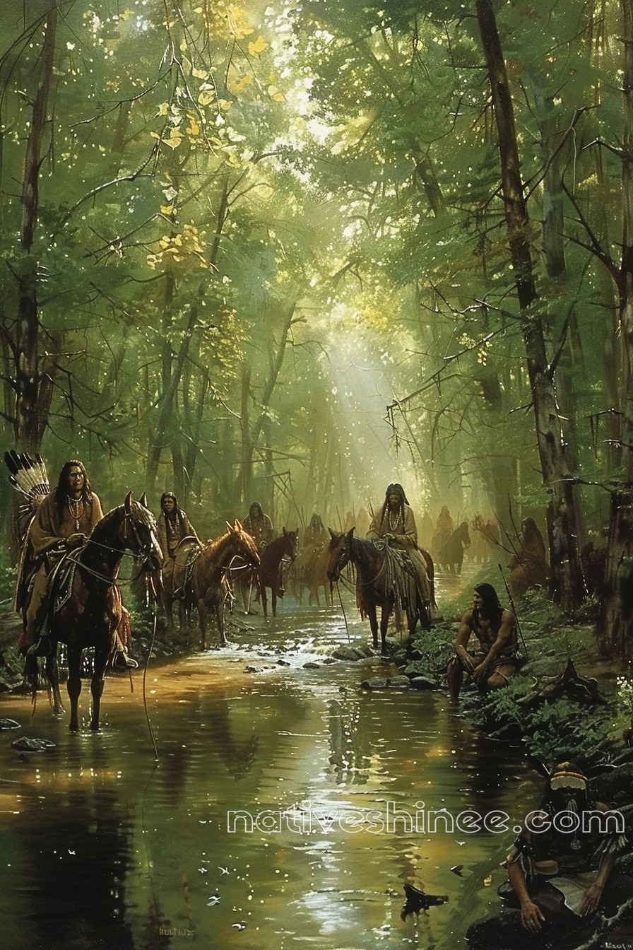 Journey Through the Whispering Woods Native American Canvas