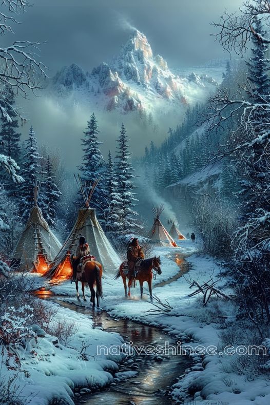 Winter’s Sacred Path Native American Canvas VA