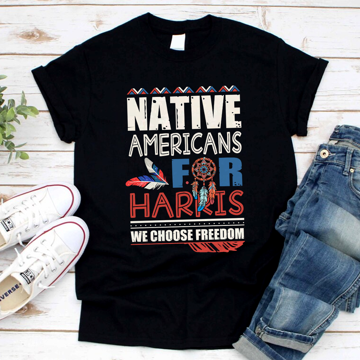 Native Americans For Harris We Choose Freedom Unisex T-Shirt