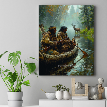 Nature's Watchful Eyes Native American Canvas