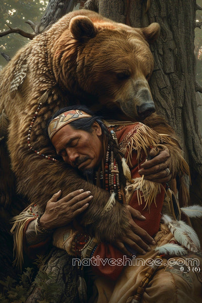 Guardian's Embrace Native American Canvas