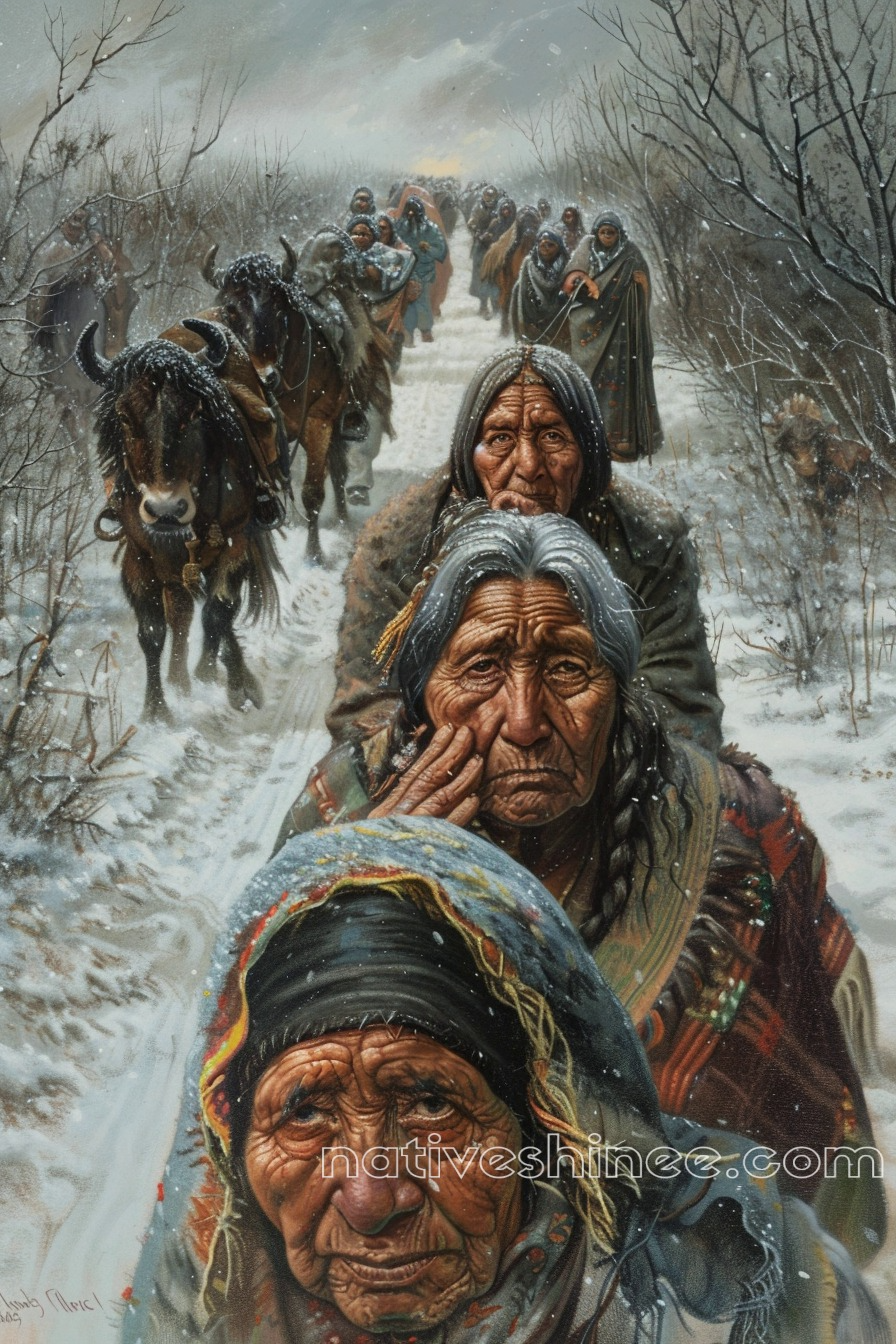 A Path of Tears: The Harsh March Forward Native American Canvas