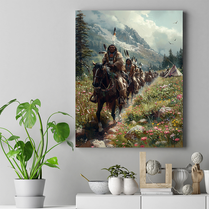 Journey Through the Blossoming Valley Native American Canvas