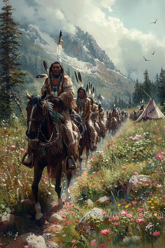 Journey Through the Blossoming Valley Native American Canvas