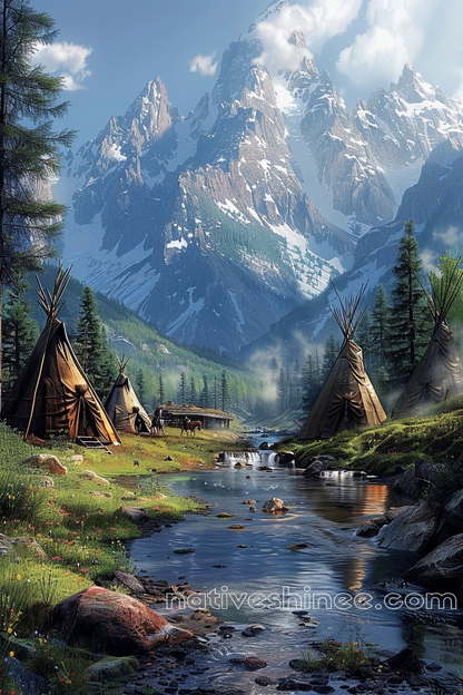 A Peaceful Native Retreat Native American Canvas