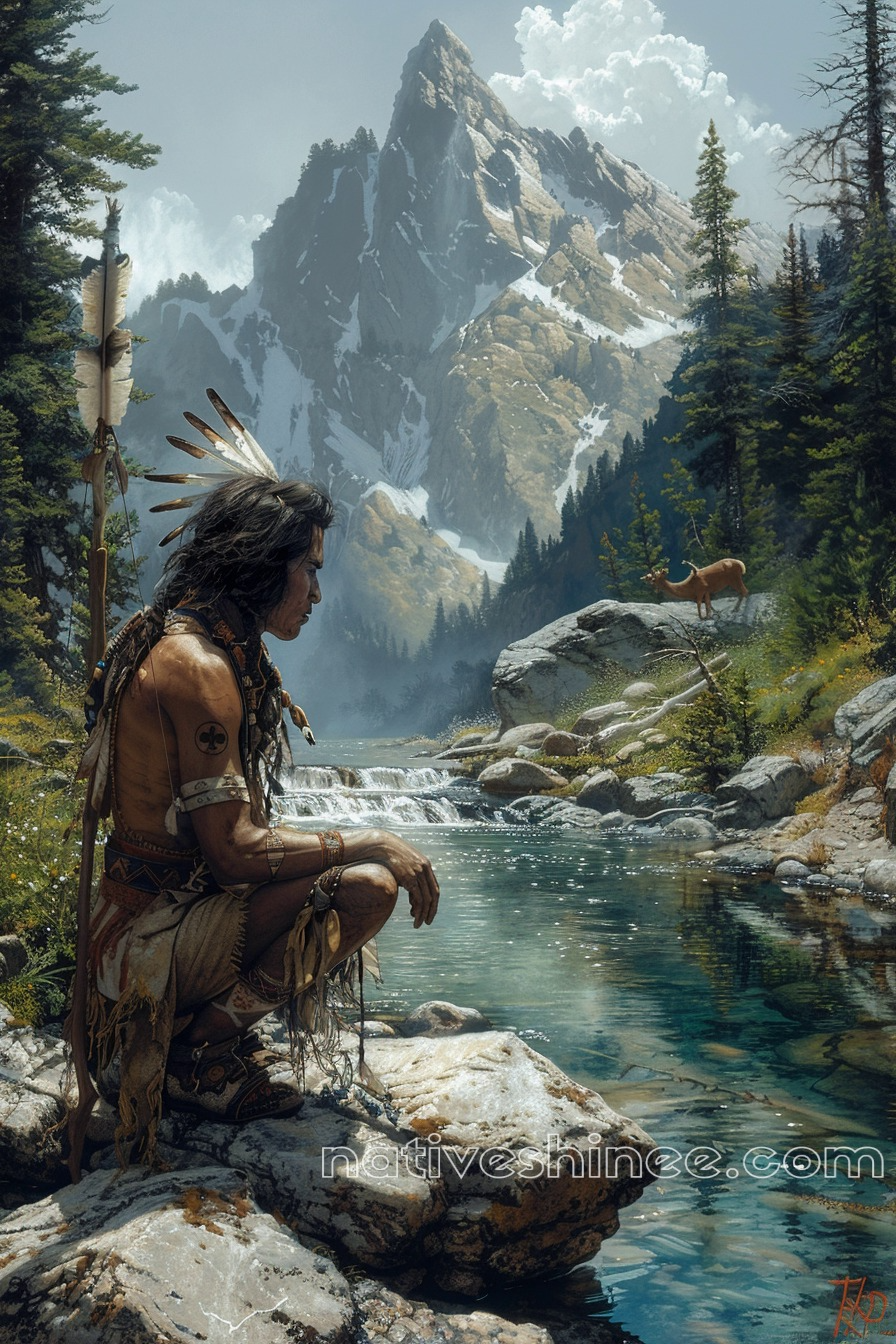 Native Reflections Silent Reflection in the Heart of Nature Native American Canvas ...