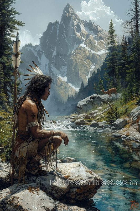 Silent Reflection in the Heart of Nature Native American Canvas