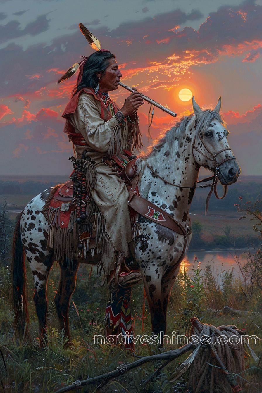 Melody of the Setting Sun Native American Canvas