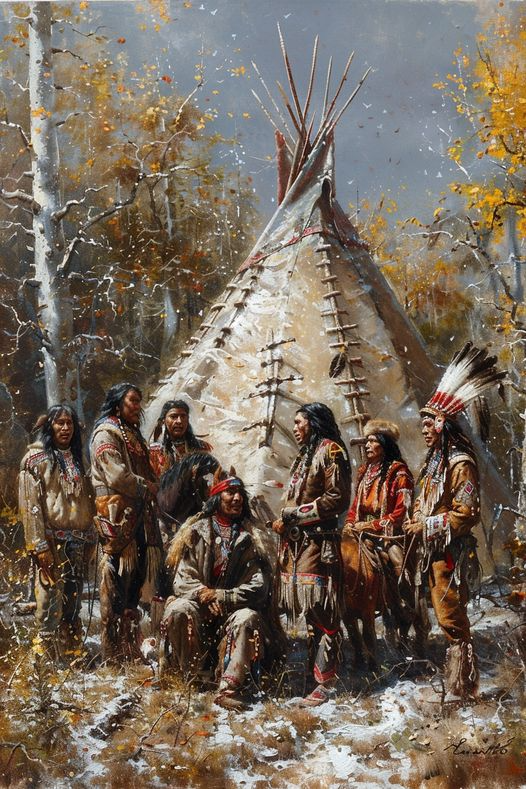 Unity in the Heart of Autumn Native American Canvas