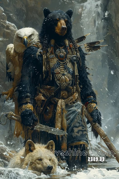 Bearer of Spirits: The Warrior Shaman Canvas