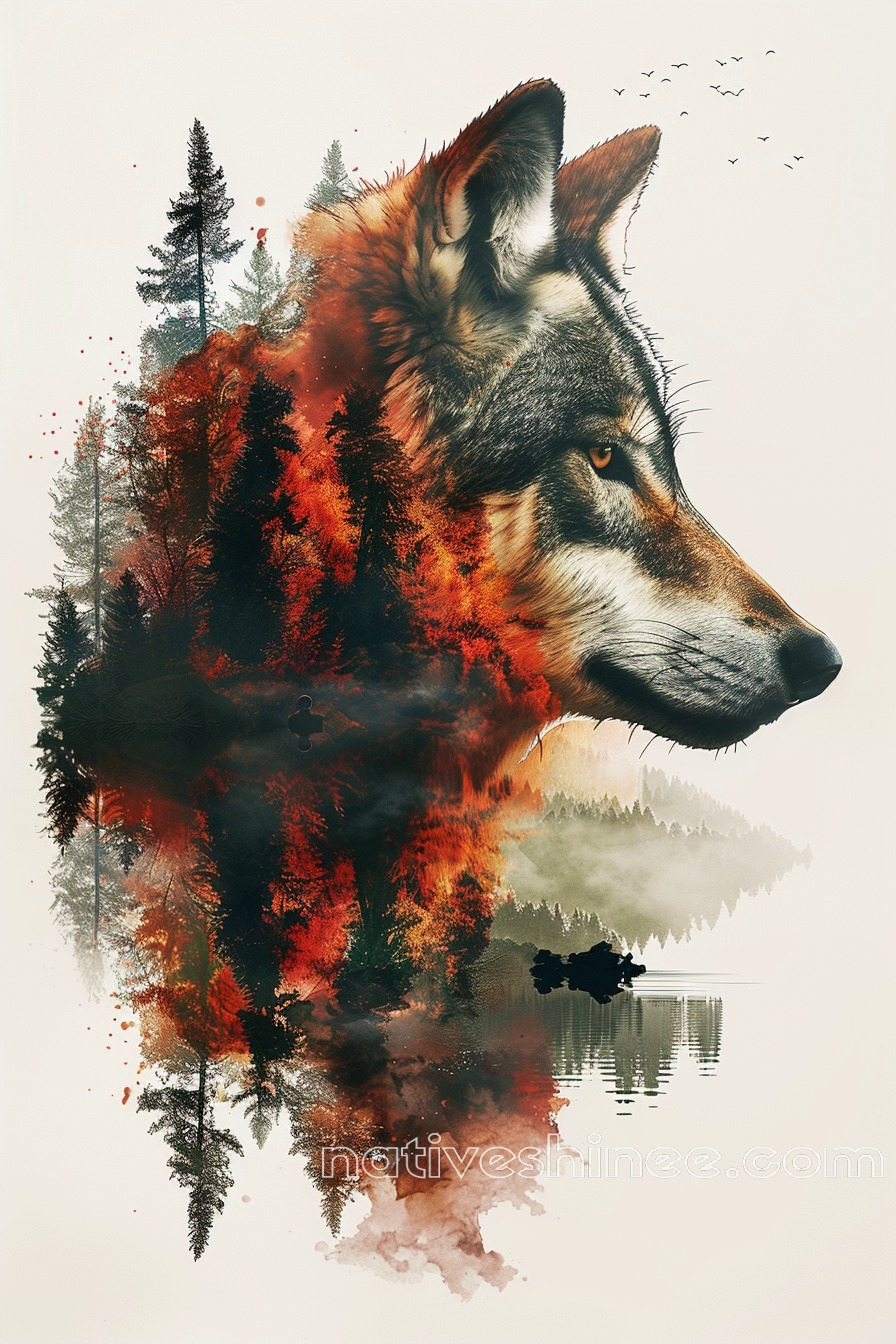 Spirit of the Forest Wolf Native American Canvas