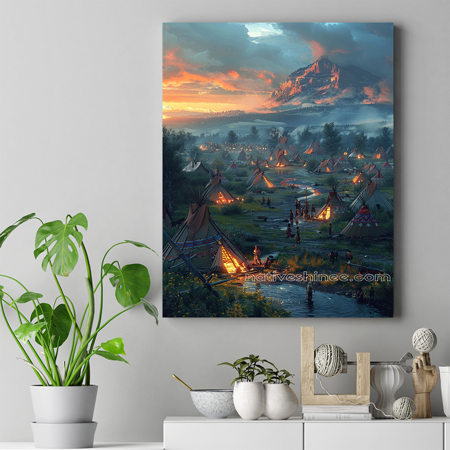 Valley of Lights Native American Canvas