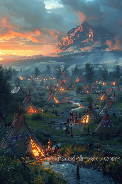 Valley of Lights Native American Canvas