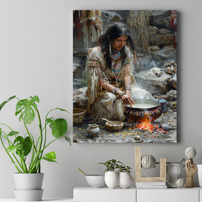 Ancestral Herbal Wisdom Native American Canvas