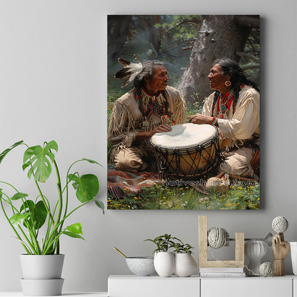 Rhythms of Friendship and Tradition Native American Canvas