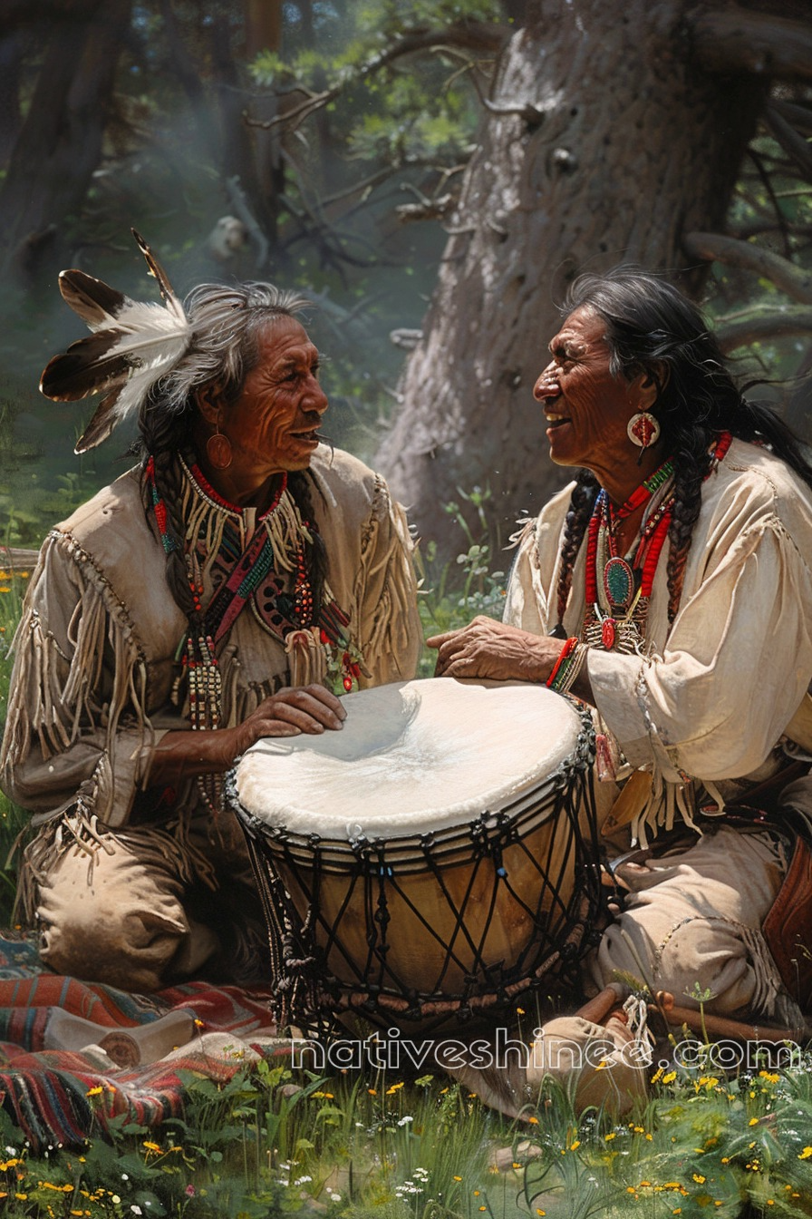 Rhythms of Friendship and Tradition Native American Canvas