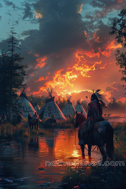 A Peaceful Moment Native American Canvas