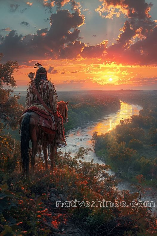 Savoring the Golden Twilight Native American Canvas