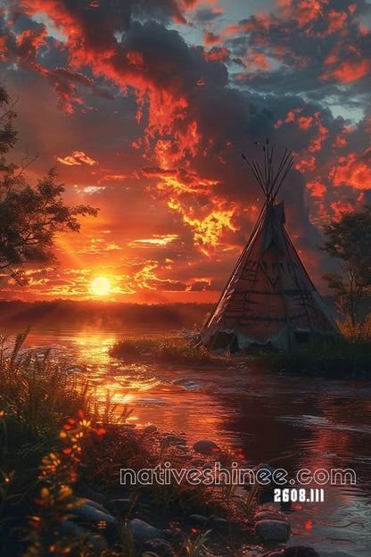 Sunset Tepee Haven Canvas