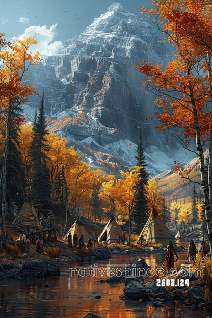 Autumn Gathering by the Sacred Mountain Canvas