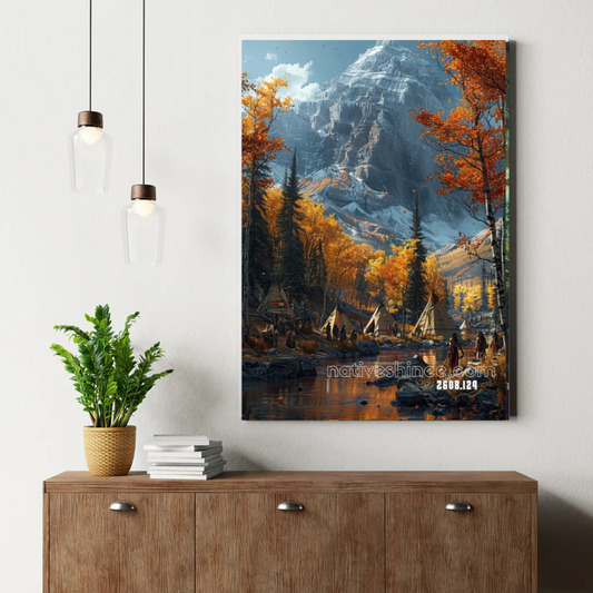 Autumn Gathering by the Sacred Mountain Canvas